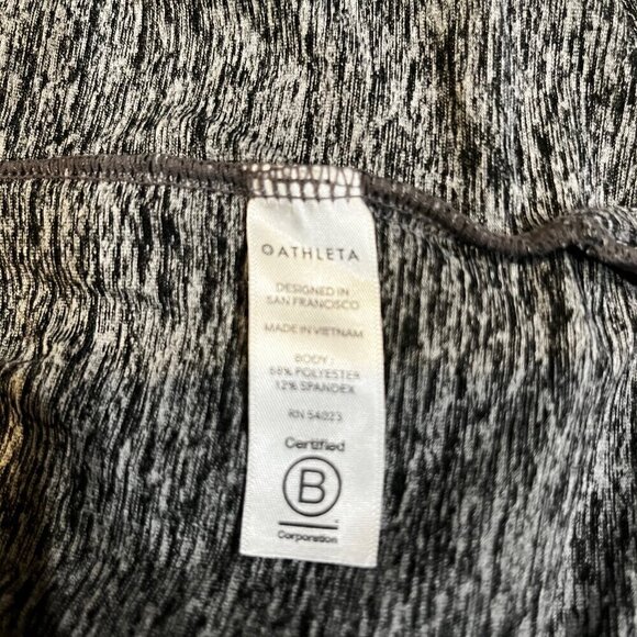 ATHLETA UPTEMPO Cropped Hoodie Sweatshirt Space Dye Black & White EUC Sz Small - Picture 8 of 8